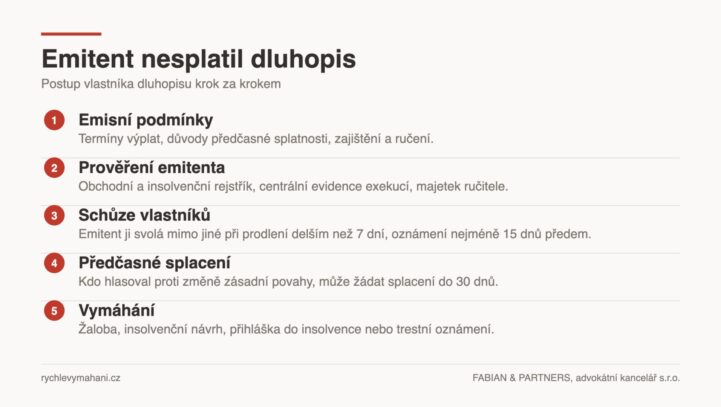Vymáhání pohledávek z dluhopisů